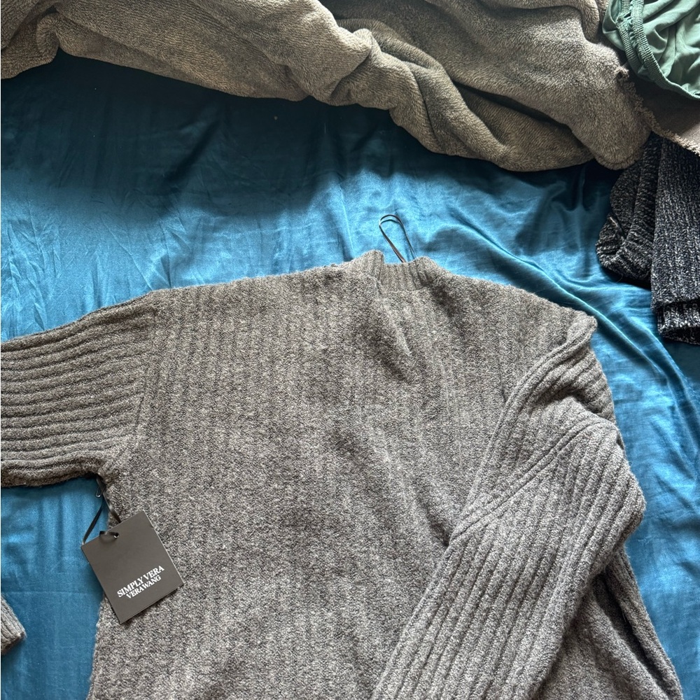 Simply Vera Vera Wang Charcoal Crewneck Sweater